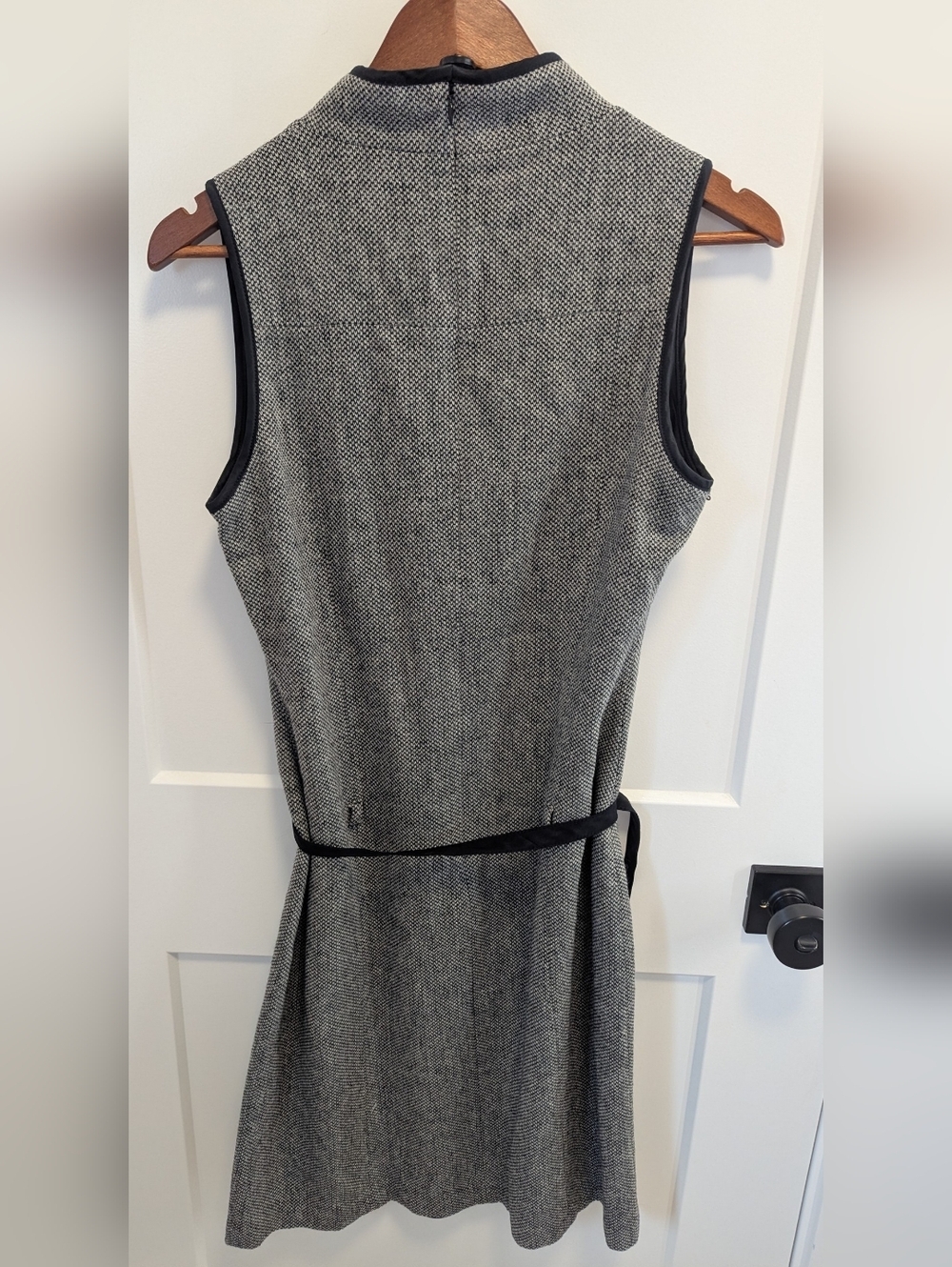 Mexx Belted Tweed Dress – Sleeveless Herringbone Workwear Mini - Picture 5 of 7
